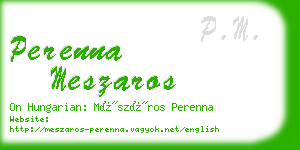 perenna meszaros business card